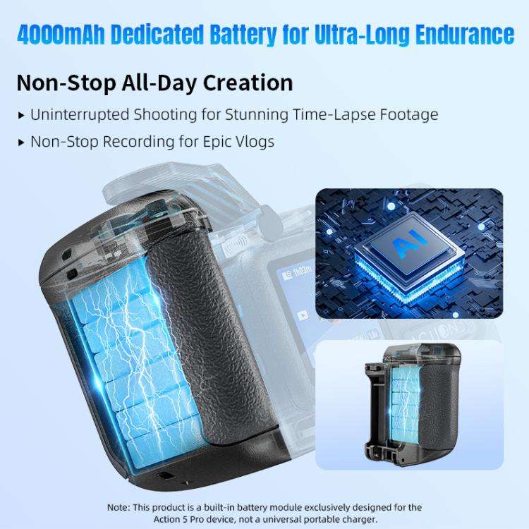 For DJI Osmo Action 5 Pro / 4 / 3 STARTRC 3 in 1 Expansion Power-Grip Street Shooting Handle Cage...