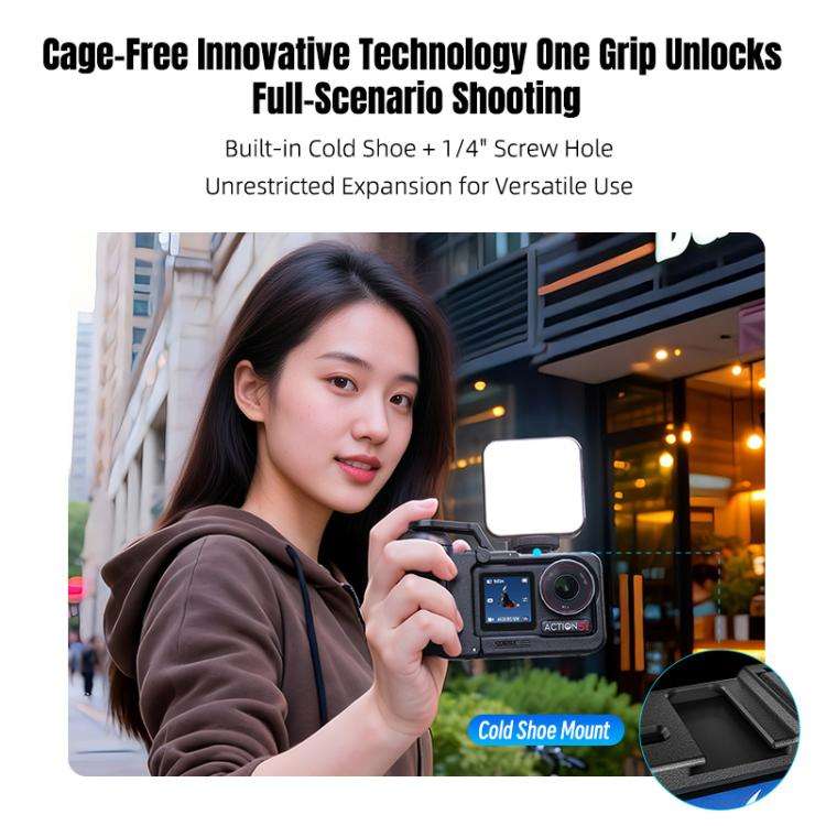 For DJI Osmo Action 5 Pro / 4 / 3 STARTRC 3 in 1 Expansion Power-Grip Street Shooting Handle Cage...