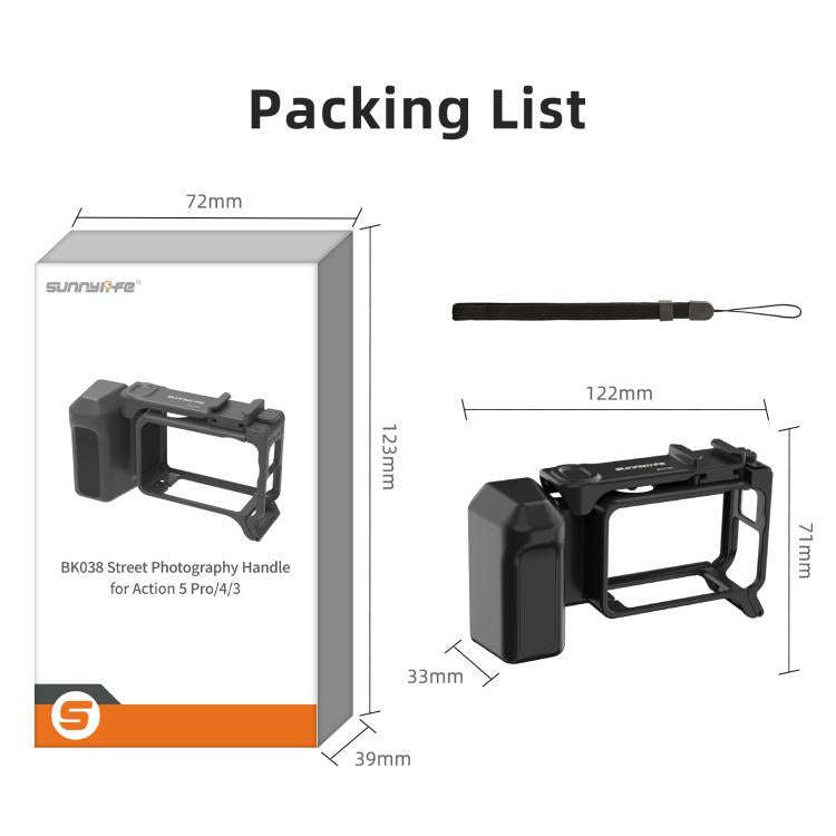 Sunnylife Street Photography Handle Ergonomic Hand Grip Quick Release Shutter Handle For DJI Acti...