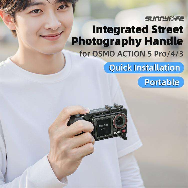 Sunnylife Street Photography Handle Ergonomic Hand Grip Quick Release Shutter Handle For DJI Acti...