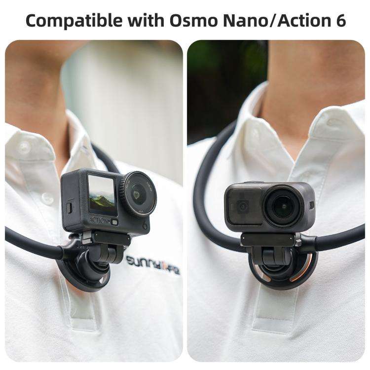 For DJI Osmo Nano / Action 6 Sunnylife Dual-Direction Magnetic Quick-Release Neck Mount Adjustabl...