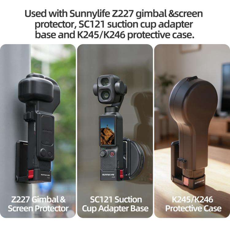 For DJI Osmo Pocket 4P / 4 / 3 Sunnylife Quick-Release Magnetic Mount Tabletop Base Bracket Angle...