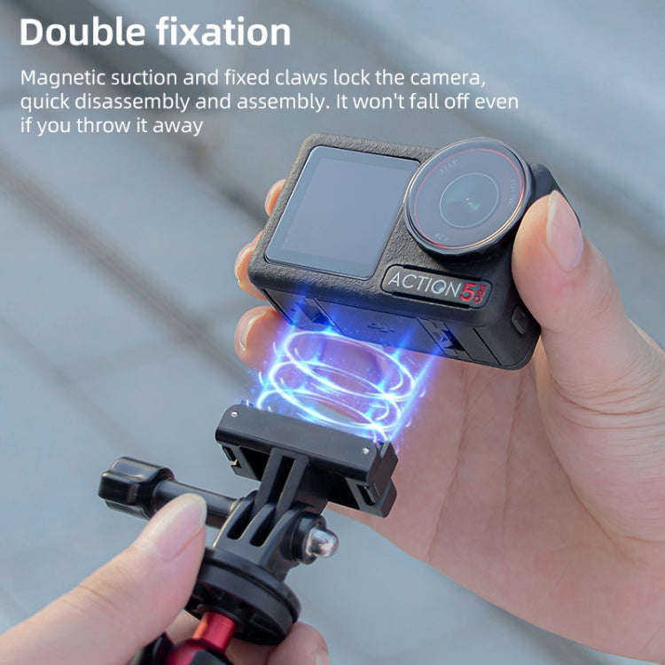 For DJI Osmo Action 5 Pro / 4  / 3 Magnetic Quick Release Base Mount Adapter (Black)