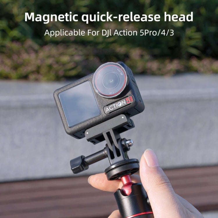 For DJI Osmo Action 5 Pro / 4  / 3 Magnetic Quick Release Base Mount Adapter (Black)