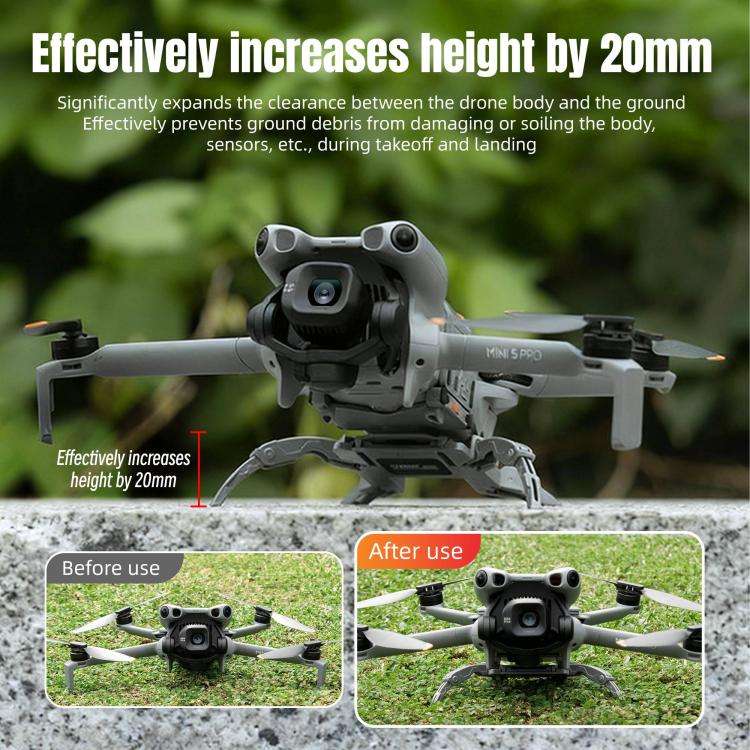 For DJI Mini 5 Pro STARTRC Spider-Leg Heightened Landing Gear Training Rack, Eco-Compatible (Grey)