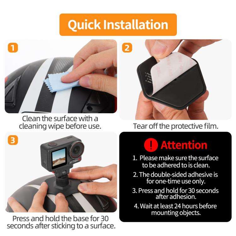 Sunnylife Magnetic Flexible Adhesive Helmet Mount Base Quick-Release Action Camera Holder For DJI...
