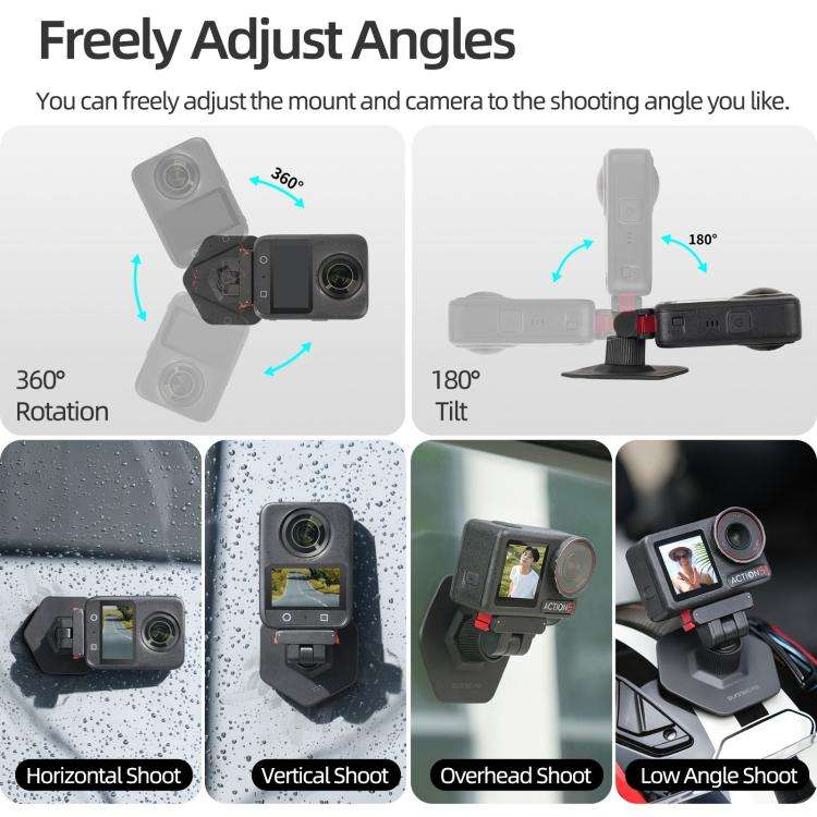 Sunnylife Magnetic Flexible Adhesive Helmet Mount Base Quick-Release Action Camera Holder For DJI...