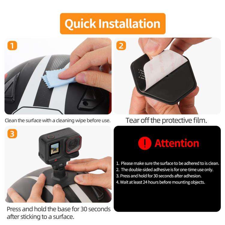 Sunnylife Magnetic Flexible Adhesive Helmet Mount Base Quick-Release Action Camera Holder For Ins...
