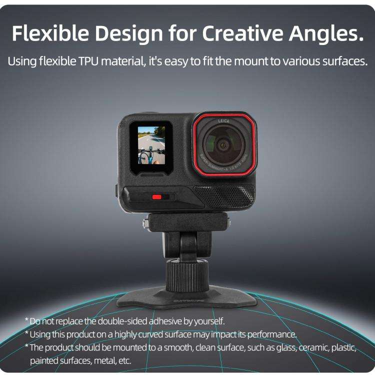 Sunnylife Magnetic Flexible Adhesive Helmet Mount Base Quick-Release Action Camera Holder For Ins...