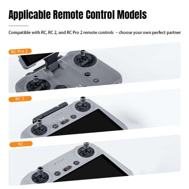 For DJI RC / RC 2 / RC Pro 2  2pcs STARTRC Foldable Metal Joystick Thumb Rocker (Black)