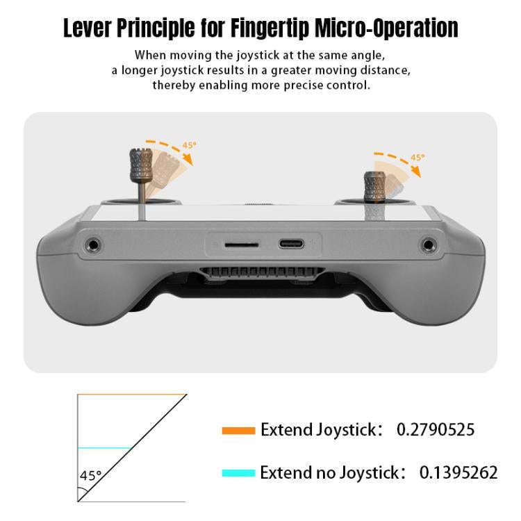 For DJI RC / RC 2 / RC Pro 2  2pcs STARTRC Foldable Metal Joystick Thumb Rocker (Black)