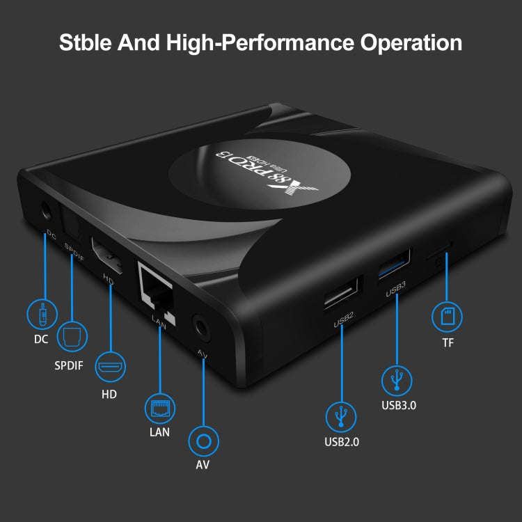 X88 Pro 13 Android 13.0 Smart TV Box with Remote Control, RK3528 Quad-Core, 2GB+16GB (UK Plug)