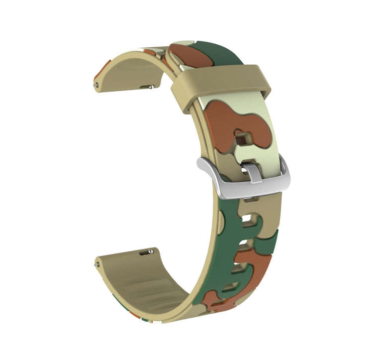 20mm For Amazfit Pop Camouflage Silicone  Watch Band with Silver Buckle(7)
