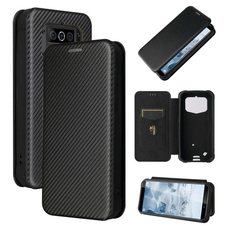For Oukitel WP5 / WP5 Pro Carbon Fiber Texture Horizontal Flip TPU + PC + PU Leather Case with Ca...