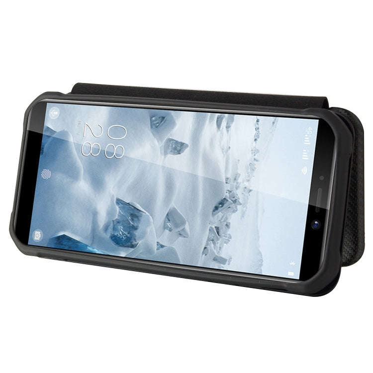 For Oukitel WP5 / WP5 Pro Carbon Fiber Texture Horizontal Flip TPU + PC + PU Leather Case with Ca...
