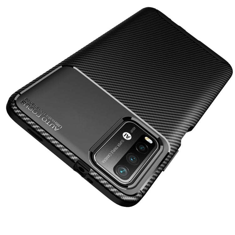 For Xiaomi Redmi Note9 4G Carbon Fiber Texture Shockproof TPU Case(Black)