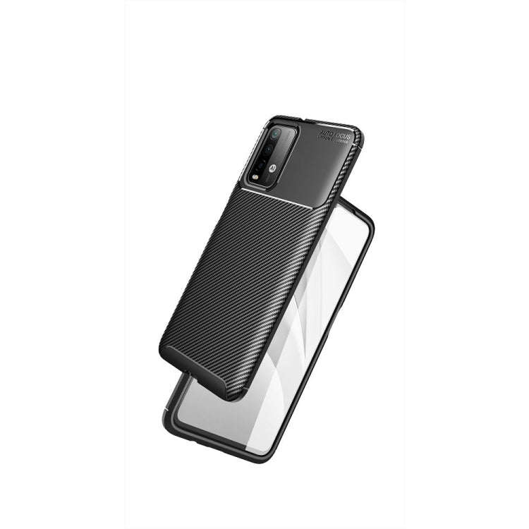 For Xiaomi Redmi Note9 4G Carbon Fiber Texture Shockproof TPU Case(Black)