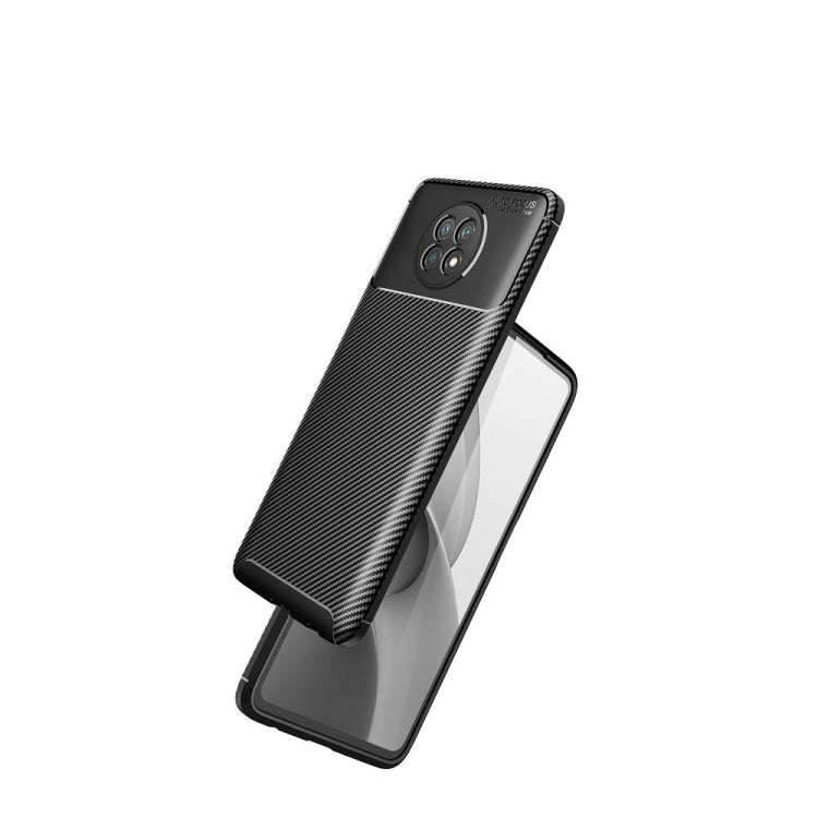 For Xiaomi Redmi Note9 5G Carbon Fiber Texture Shockproof TPU Case(Black)