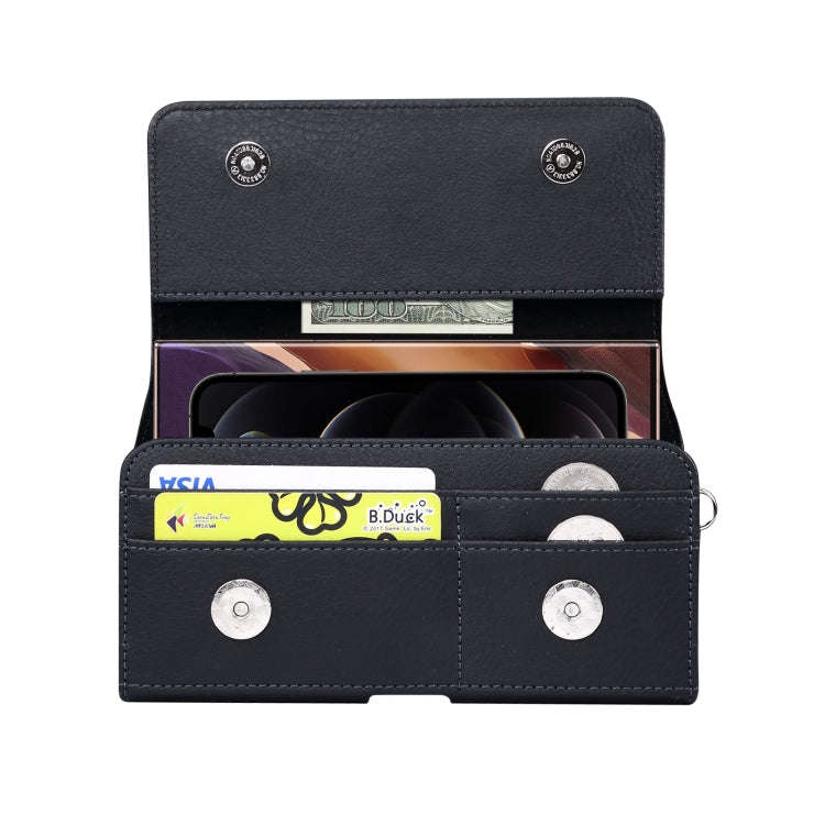 Litchi Texture Vertical Flip Thwartwise PU Leather Case / Waist Bag with Back Splint & Card Slots...