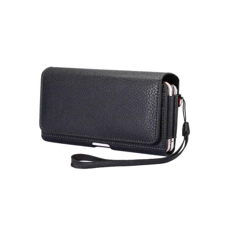 Litchi Texture Vertical Flip Thwartwise PU Leather Case / Waist Bag with Back Splint & Card Slots...