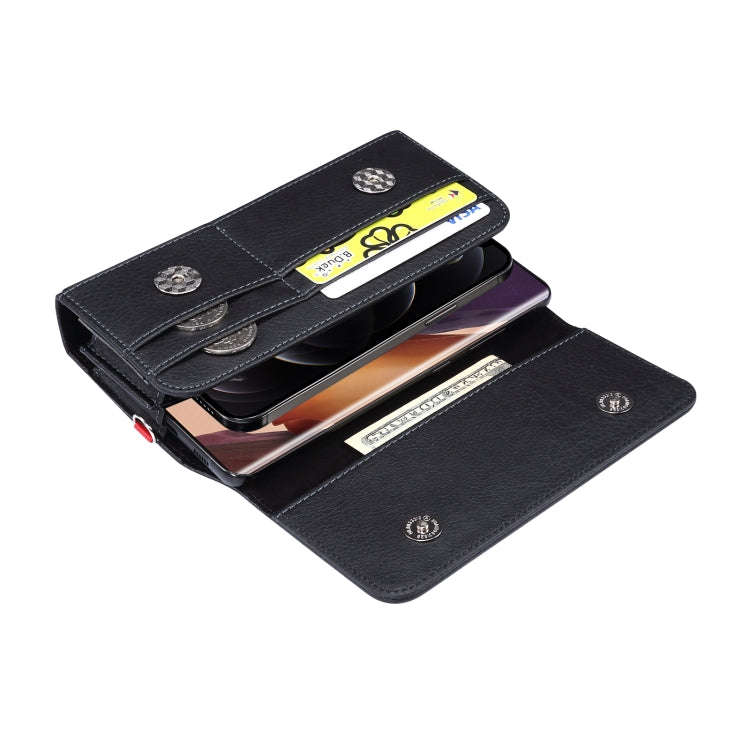 Litchi Texture Vertical Flip Thwartwise PU Leather Case / Waist Bag with Back Splint & Card Slots...