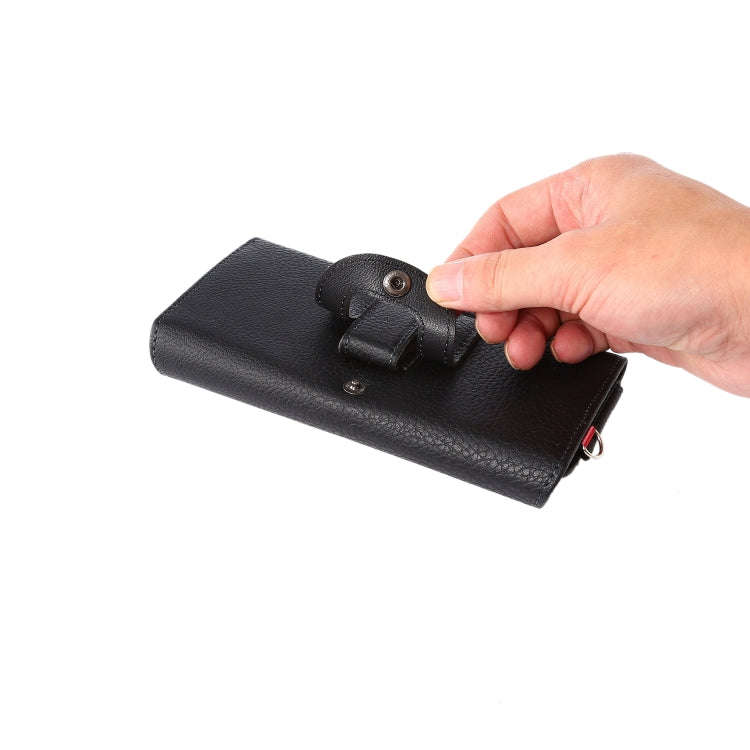 Litchi Texture Vertical Flip Thwartwise PU Leather Case / Waist Bag with Back Splint & Card Slots...