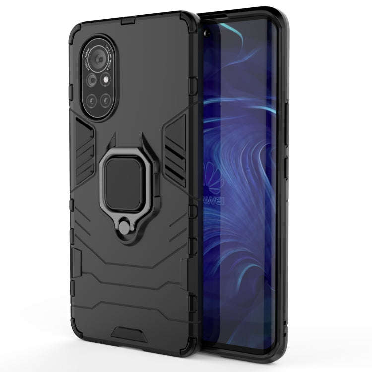 For Huawei Nova 8 5G PC + TPU Shockproof Protective Case with Magnetic Ring Holder(Black)