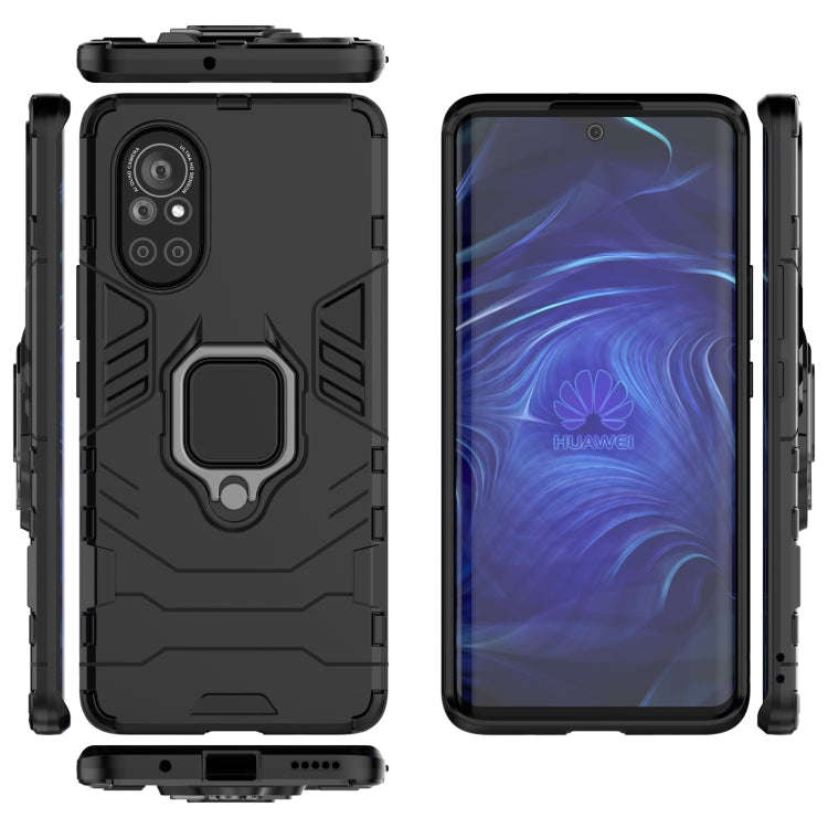 For Huawei Nova 8 5G PC + TPU Shockproof Protective Case with Magnetic Ring Holder(Black)
