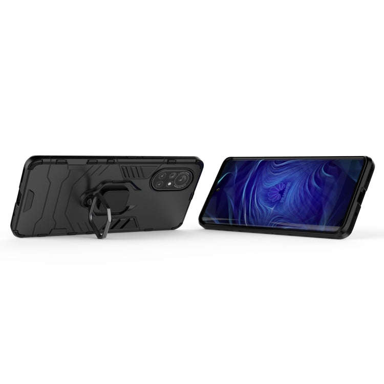 For Huawei Nova 8 5G PC + TPU Shockproof Protective Case with Magnetic Ring Holder(Black)