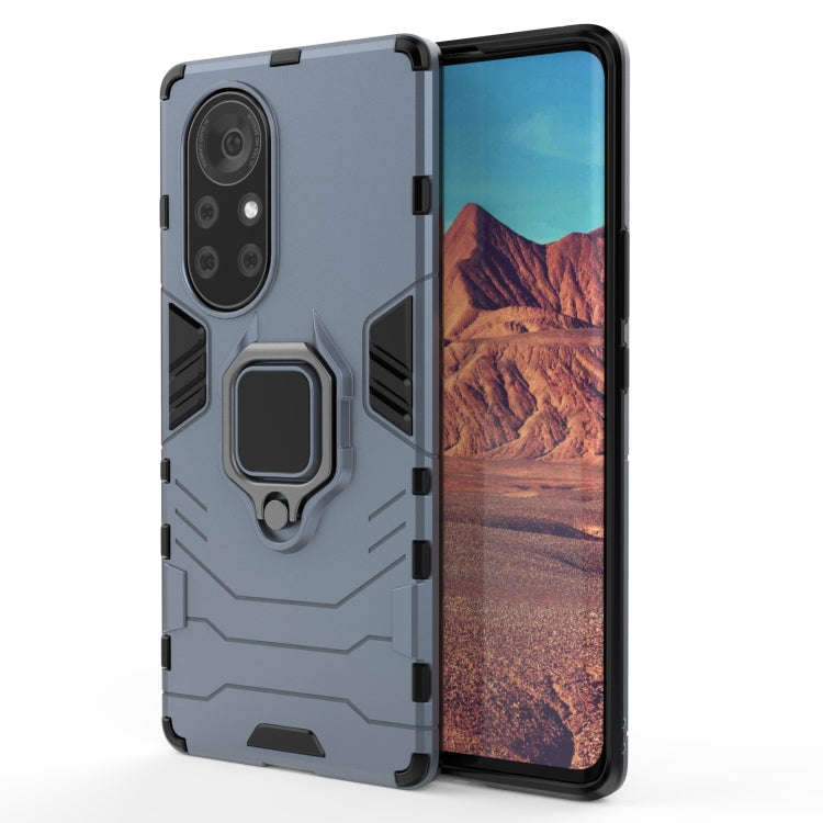 For Huawei Nova 8 Pro 5G PC + TPU Shockproof Protective Case with Magnetic Ring Holder(Blue)