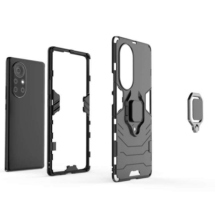 For Huawei Nova 8 Pro 5G PC + TPU Shockproof Protective Case with Magnetic Ring Holder(Blue)