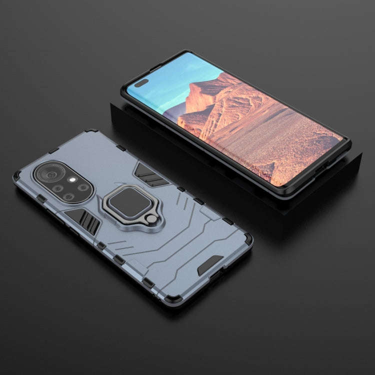 For Huawei Nova 8 Pro 5G PC + TPU Shockproof Protective Case with Magnetic Ring Holder(Blue)