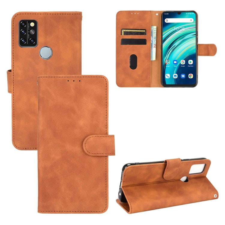 For UMIDIGI A9 Pro Solid Color Skin Feel Magnetic Buckle Horizontal Flip Calf Texture PU Leather ...