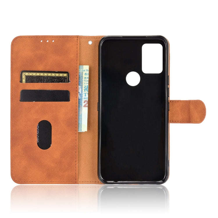 For UMIDIGI A9 Pro Solid Color Skin Feel Magnetic Buckle Horizontal Flip Calf Texture PU Leather ...