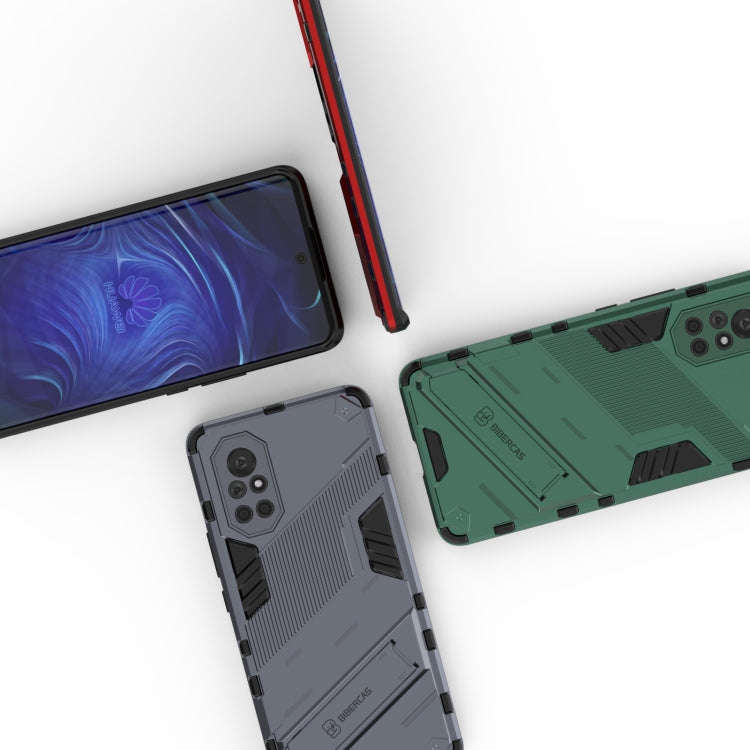 For Huawei Nova 8 Punk Armor 2 in 1 PC + TPU Shockproof Case with Invisible Holder(Blue)