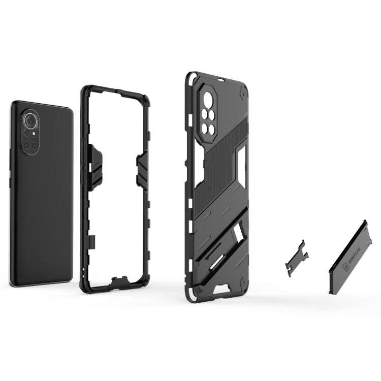 For Huawei Nova 8 Punk Armor 2 in 1 PC + TPU Shockproof Case with Invisible Holder(Blue)