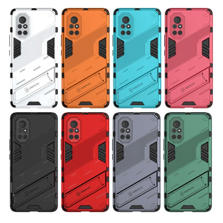 For Huawei Nova 8 Punk Armor 2 in 1 PC + TPU Shockproof Case with Invisible Holder(Blue)