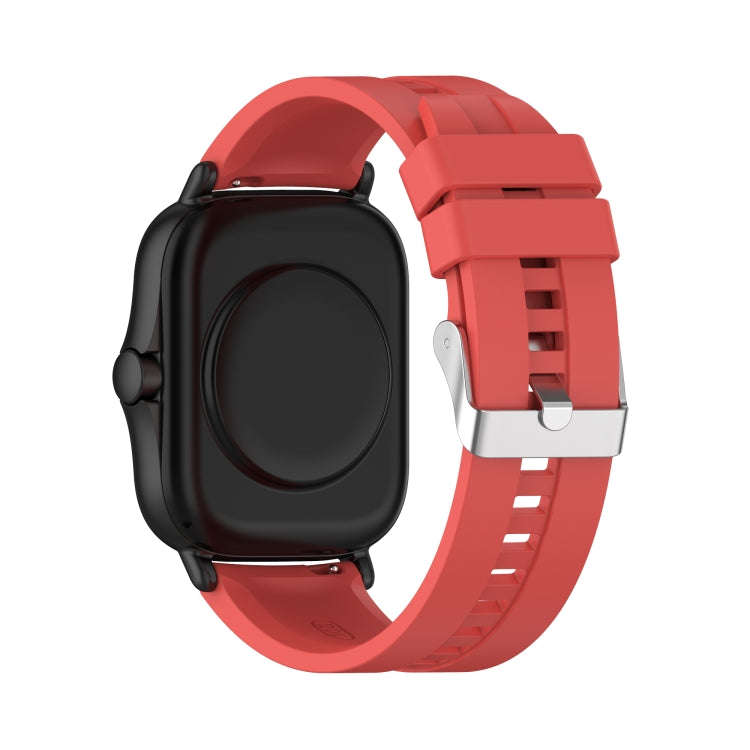 For Amazfit GTS 2e / GTS 2 20mm Silicone Watch Band with Silver Buckle(Red)