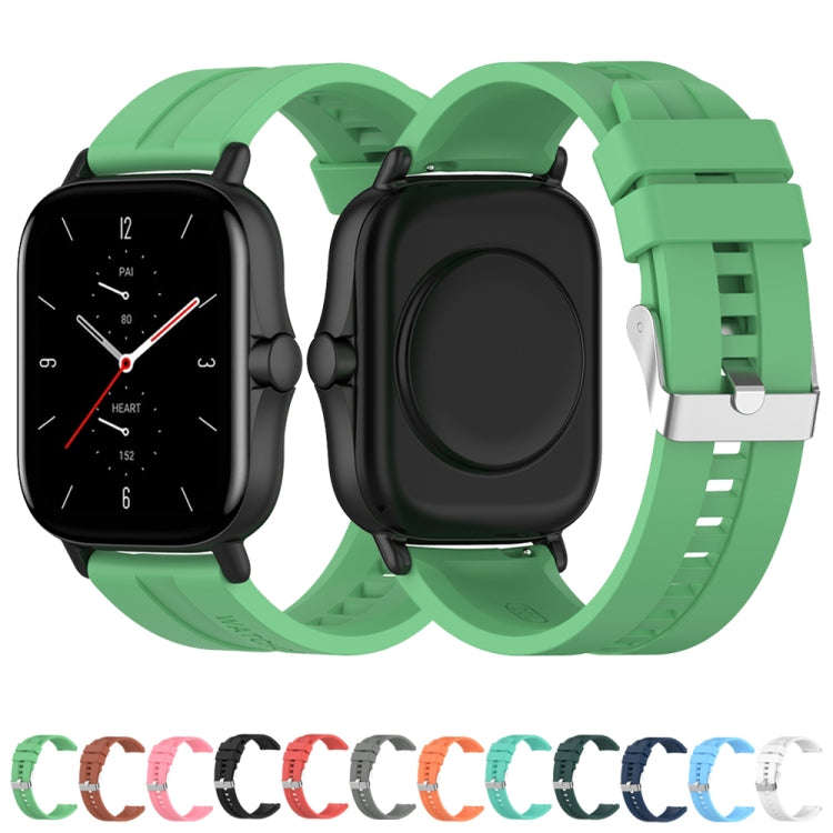 For Amazfit GTS 2e / GTS 2 20mm Silicone Watch Band with Silver Buckle(Black)