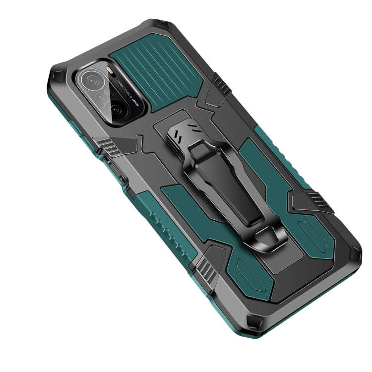 For Xiaomi Redmi K40 Pro+ Armor Warrior Shockproof PC + TPU Protective Case(Army Green)