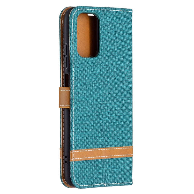 For Xiaomi Redmi Note 10 4G / Note 10S Color Matching Denim Texture Horizontal Flip Leather Case ...