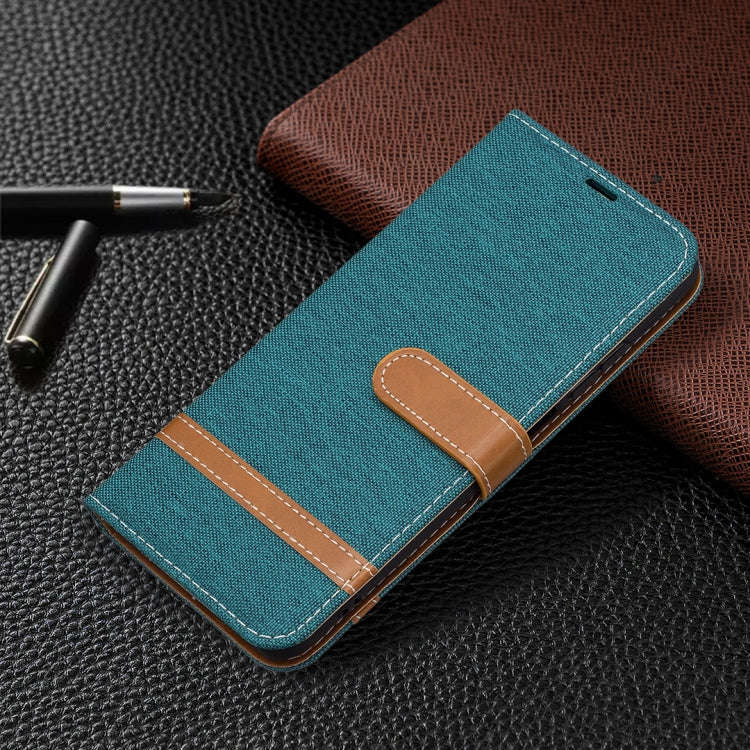 For Xiaomi Redmi Note 10 4G / Note 10S Color Matching Denim Texture Horizontal Flip Leather Case ...