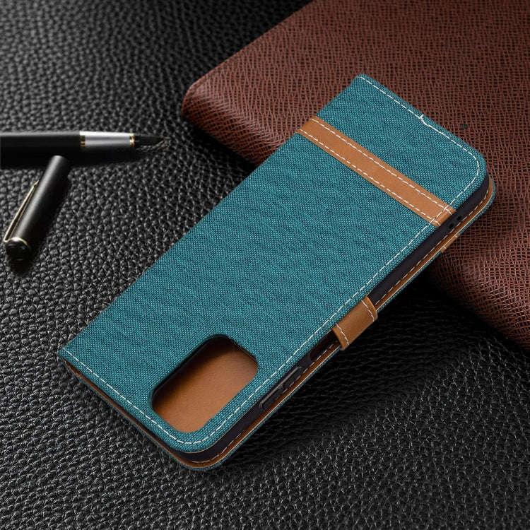 For Xiaomi Redmi Note 10 4G / Note 10S Color Matching Denim Texture Horizontal Flip Leather Case ...