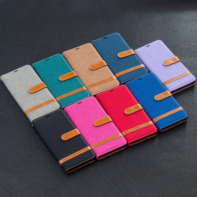 For Xiaomi Redmi Note 10 4G / Note 10S Color Matching Denim Texture Horizontal Flip Leather Case ...