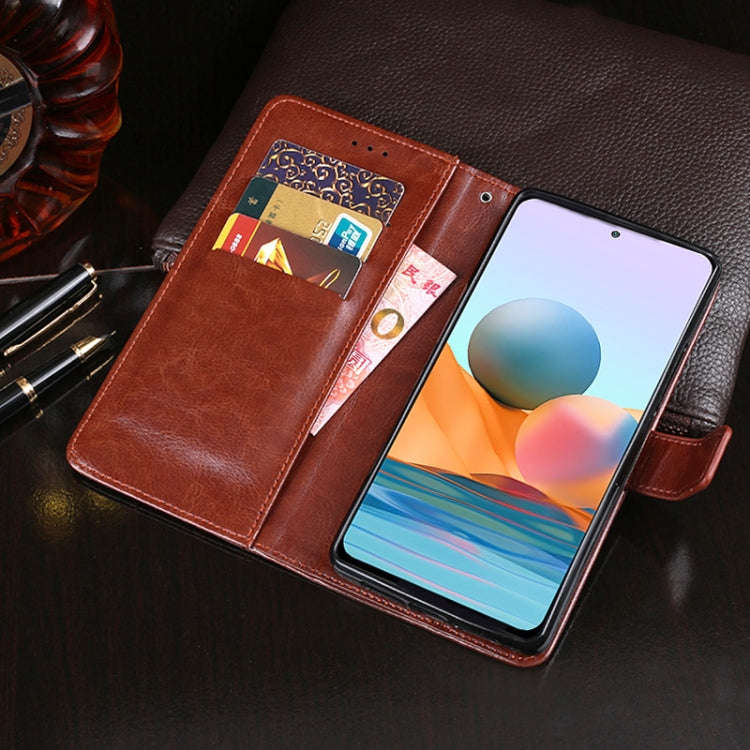 For Xiaomi Redmi Note 10 Pro idewei Crazy Horse Texture Horizontal Flip Leather Case with Holder ...