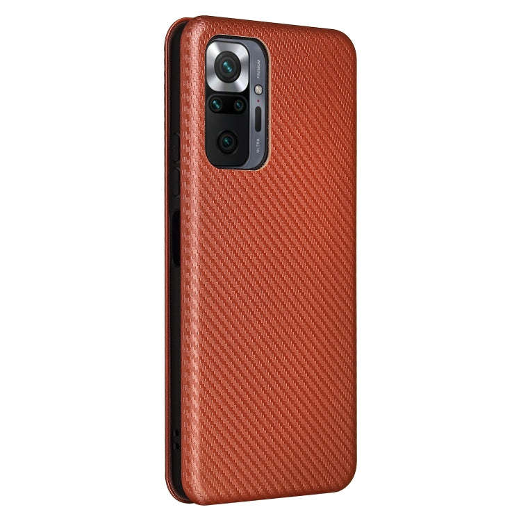 For Xiaomi Redmi Note 10 Pro Max Carbon Fiber Texture Horizontal Flip TPU + PC + PU Leather Case ...