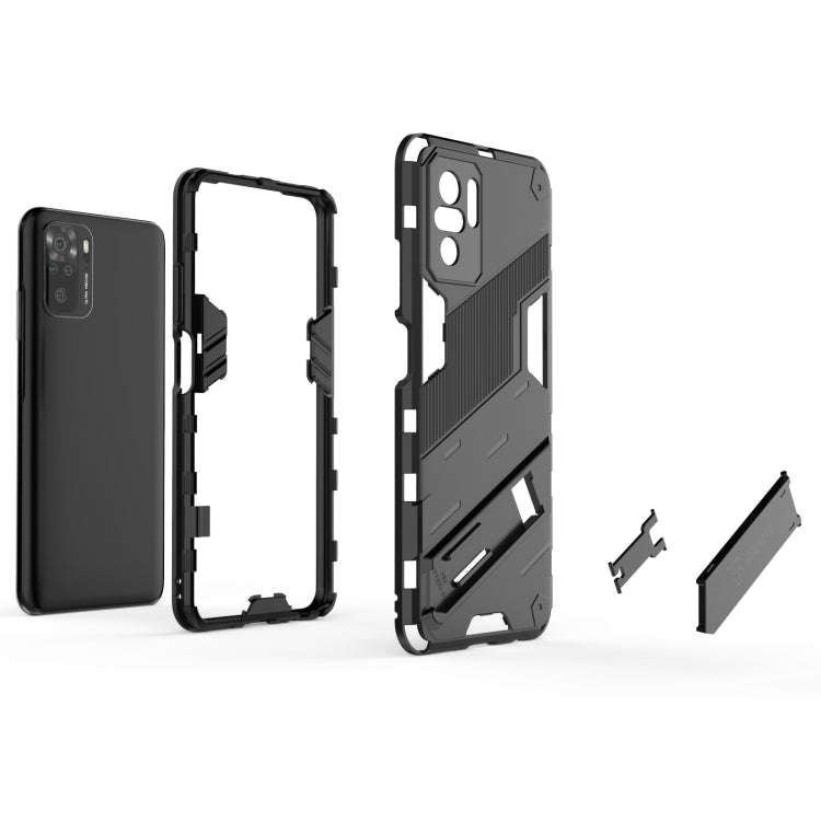 For Xiaomi Redmi Note 10 Punk Armor 2 in 1 PC + TPU Shockproof Case with Invisible Holder(White)