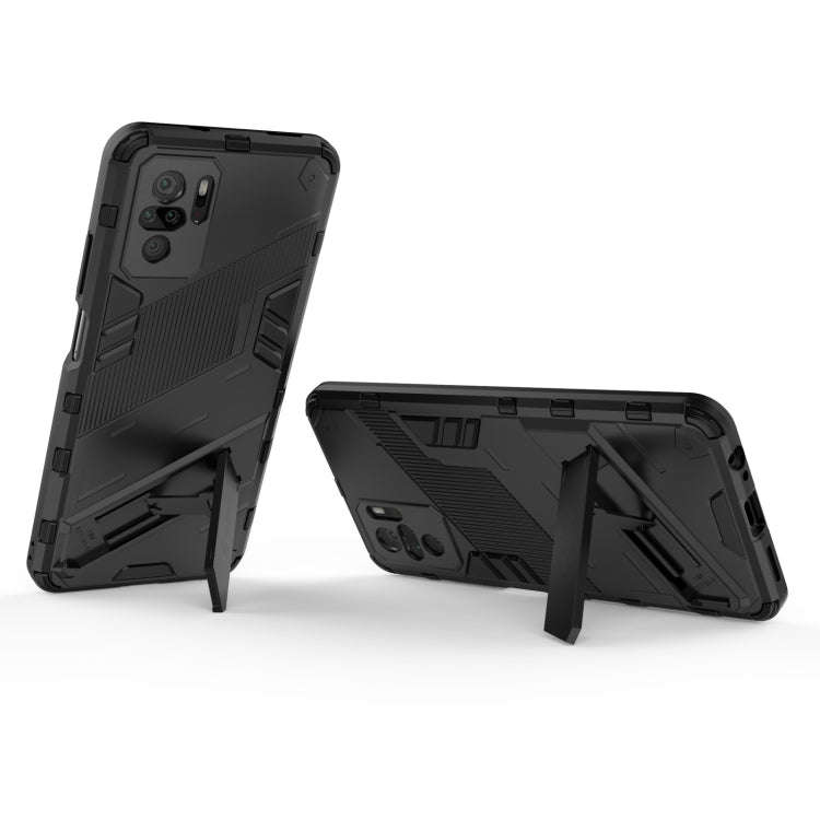 For Xiaomi Redmi Note 10 Punk Armor 2 in 1 PC + TPU Shockproof Case with Invisible Holder(White)