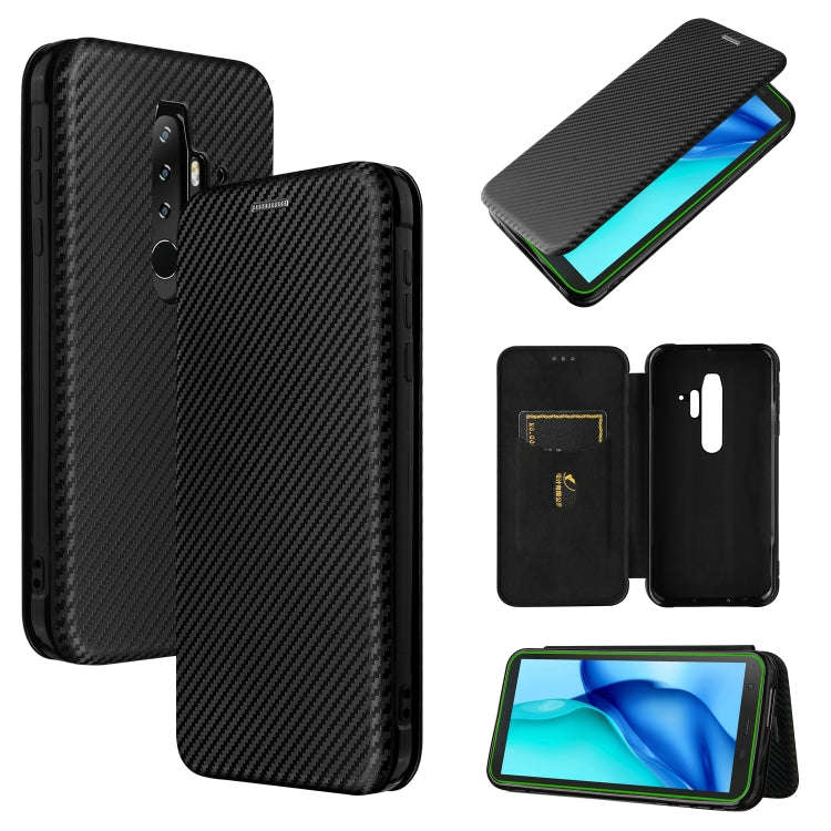 For Blackview BV6300 Pro Carbon Fiber Texture Horizontal Flip TPU + PC + PU Leather Case with Car...