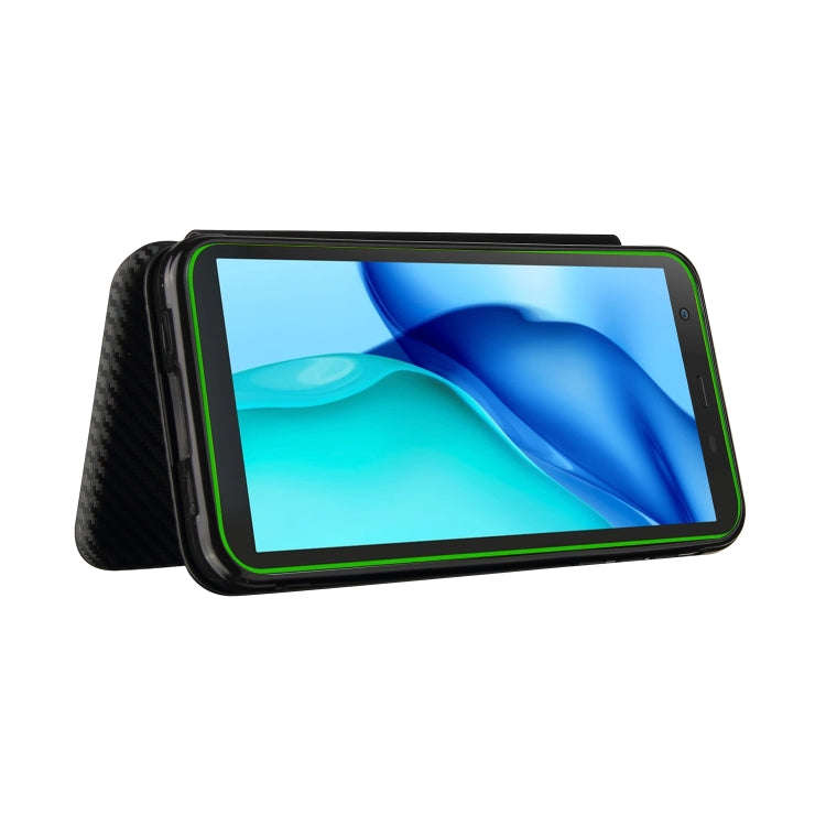 For Blackview BV6300 Pro Carbon Fiber Texture Horizontal Flip TPU + PC + PU Leather Case with Car...